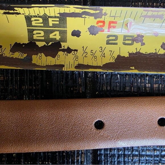 Vintage H Leather Gold Bubble Buckle Tan Belt Capsule Logo “H” Sz 8 main image 7